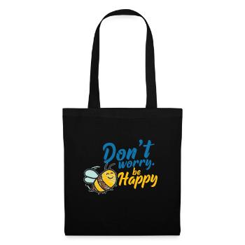 Don´t Worry Be Happy Biene - Stoffbeutel - Schwarz - Vorne