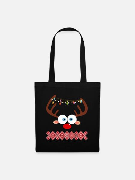 Renne Noël Moche - Sac en tissu - noir