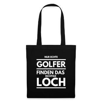 Golf Golfer Golfschläger Golfball Geschenk 12 - Stoffbeutel - Schwarz - Vorne