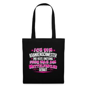 Krankenschwester - Stoffbeutel - Schwarz - Vorne