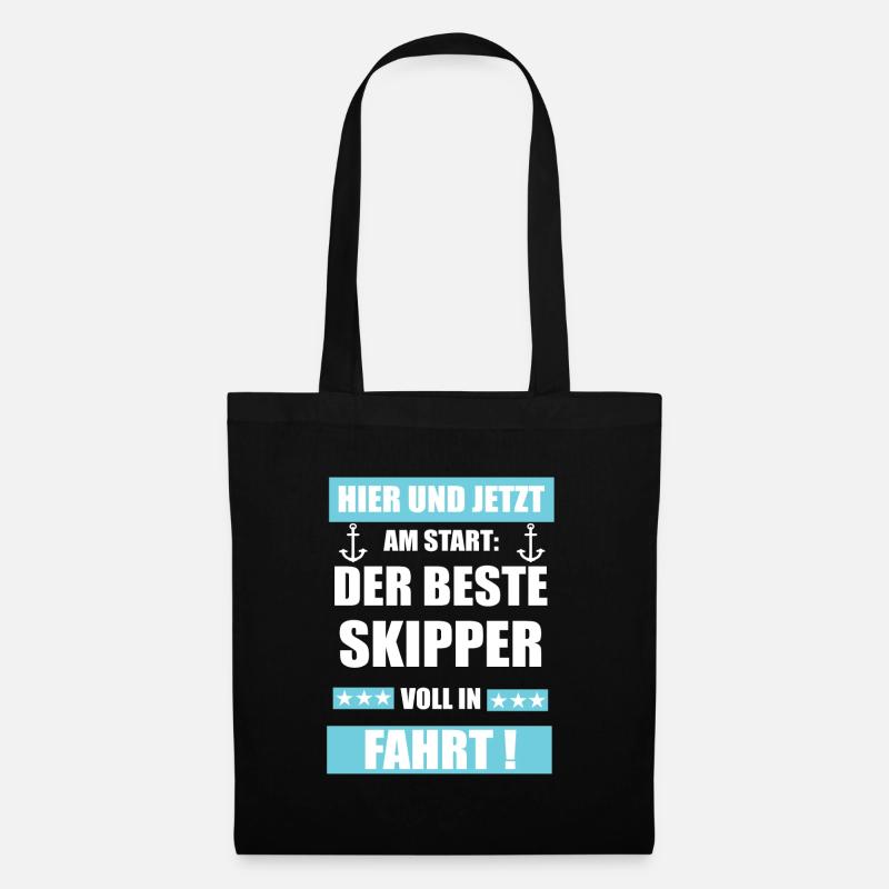 Skipper Anker Spruch - Stoffbeutel - Schwarz