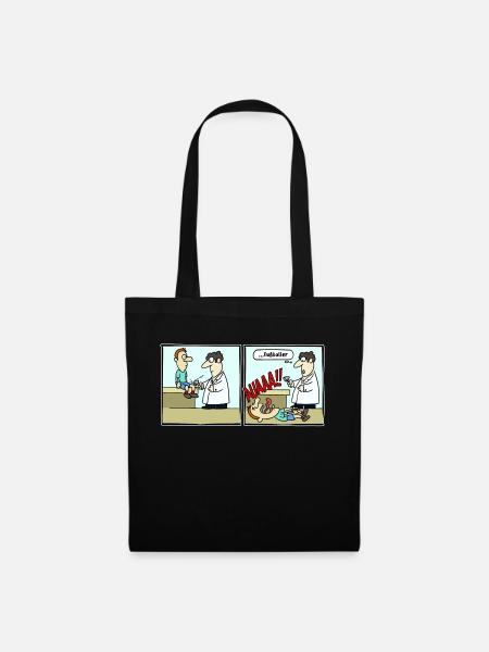 Fussballer Comic Cartoon Fussball Lustig Witzig - Stoffbeutel - Schwarz