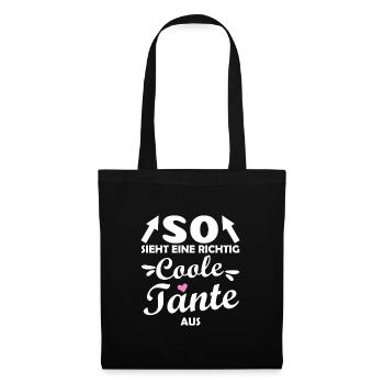 Tante Spruch Sieht eine coole aus Geschenk Idee - Stoffbeutel - Schwarz - Vorne
