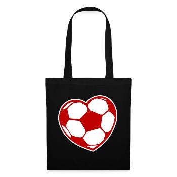 Ich Liebe Fussball Fussballfan Fussballer Herz - Stoffbeutel - Schwarz - Vorne