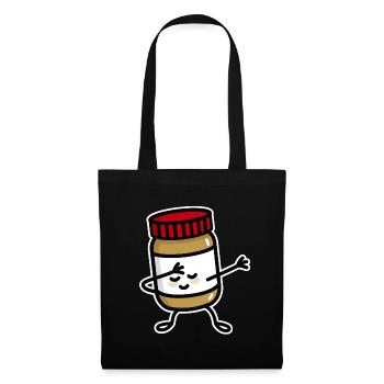 Dab Dabbing peanut butter jar - Sac en tissu - noir - Devant