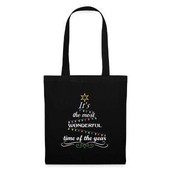 Its The Most Wonderful Time Of The Year, Xmas - Stoffbeutel - Schwarz - Vorne