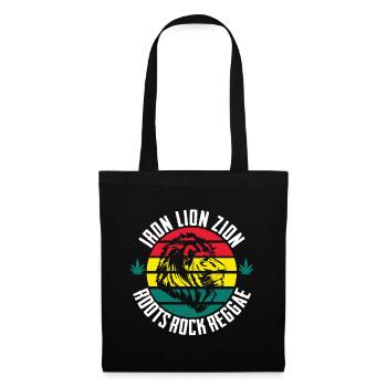 IRON LION ZION, ROOTS ROCK REGGAE, Marley, Rasta - Stoffbeutel - Schwarz - Vorne