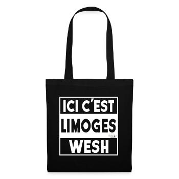 ICI C'EST LIMOGES WESH - Sac en tissu - noir - Devant