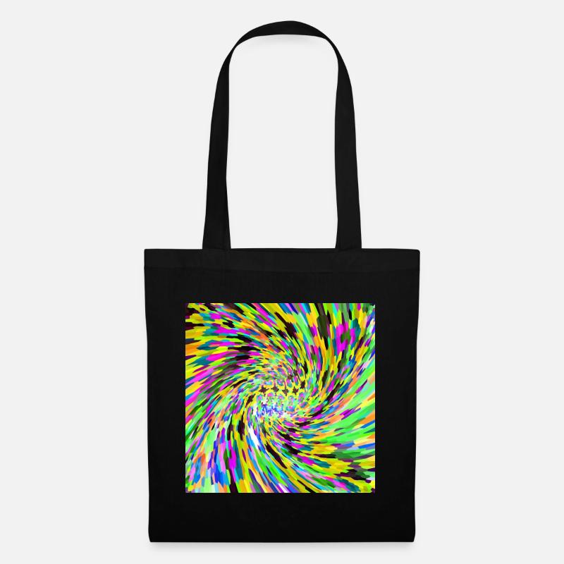 Psychedelischer Wirbel - Stoffbeutel - Schwarz