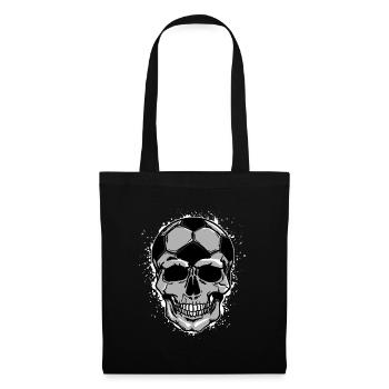 Football tête football fan crâne joueur de football - Sac en tissu - noir - Devant