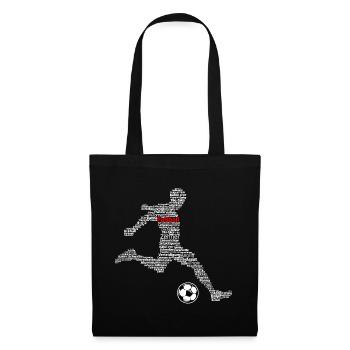 Fussballer Fussballspieler Fussball Fussballspiel - Stoffbeutel - Schwarz - Vorne