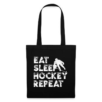 EAT SLEEP HOCKEY REPEAT, ice hockey, ice hockey - Tote Bag - black - Front
