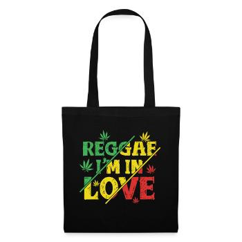 Reggae in in Love, Jamaica, Rastafarian, Rasta - Tote Bag - black - Front