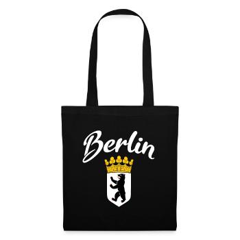 Berlin Berlin ours blason - Sac en tissu - noir - Devant