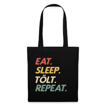 Eat Sleep Tölt Repeat - Horse Icelandic Gift - Tote Bag - black - Front