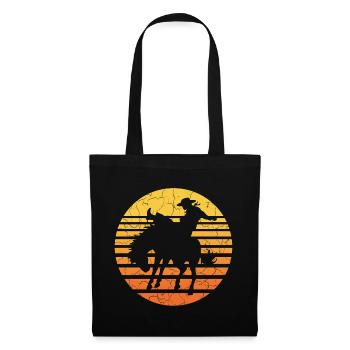 Cavalier cow-boy au coucher du soleil - Sac en tissu - noir - Devant