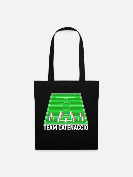 Italien Fussballteam Mannschaft Catenaccio Fan - Stoffbeutel - Schwarz