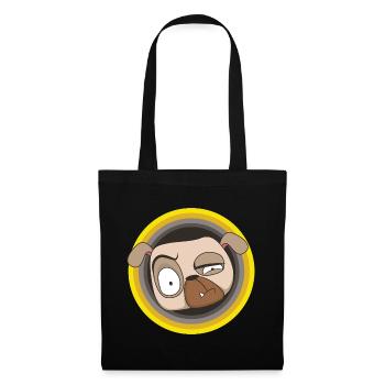 Don't Panic | Der Mops ist am Start | Mops Show - Stoffbeutel - Schwarz - Vorne