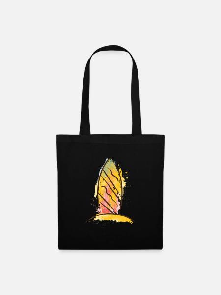 Color Splash Surfboard Beach Vibe - Stoffbeutel - Schwarz
