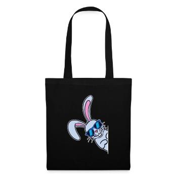 Lapin de Pâques cool Lapin de Pâques Joyeuses Pâques - Sac en tissu - noir - Devant