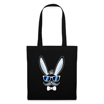 Il | Visage de lapin de Pâques Lapin de Pâques Joyeuses Pâques - Sac en tissu - noir - Devant