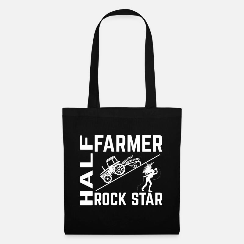 Bauer Farmer Rock Star n Roll Musik - Stoffbeutel - Schwarz