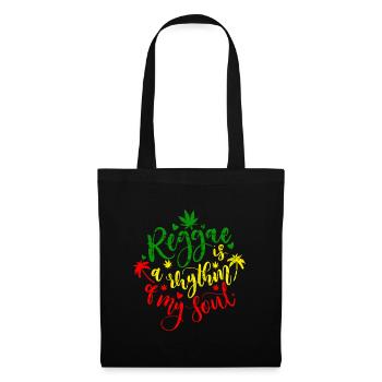 Reggae a Rhythm of My Soul, Marley, Rasta, Jamaica - Tote Bag - black - Front