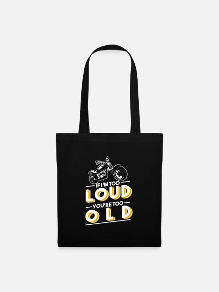 Funny sayings motorcycle motorbikes biker funny - Tote Bag - black