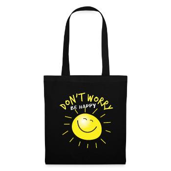 Soleil riant, T-shirt enfants - Sac en tissu - noir - Devant