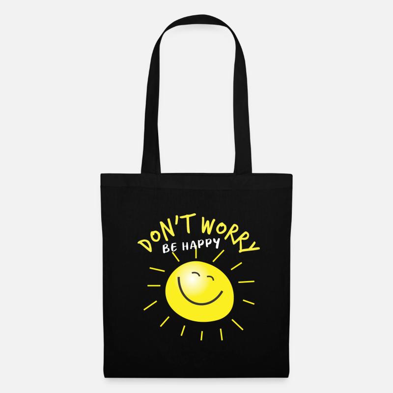 lachende Sonne, Kinder T-Shirt - Stoffbeutel - Schwarz