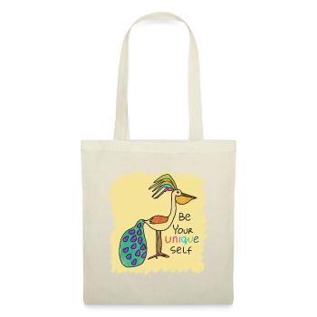Bel oiseau, drôle, spécial, unique avec texte - Sac en tissu - nature - Devant