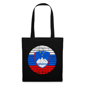 Slowenien Wappen Flagge Slowenien-Urlaub Souvenir - Stoffbeutel - Schwarz - Vorne