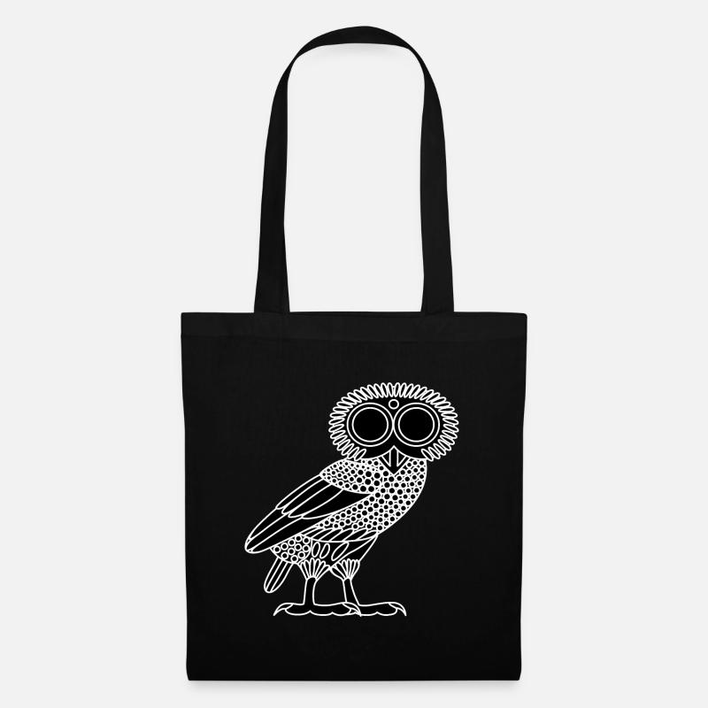 Chouette d'Athéna [Noir (chouette uniquement)] - Sac en tissu - noir