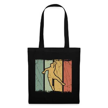 Rebond de handball en blocs couleur - Sac en tissu - noir - Devant