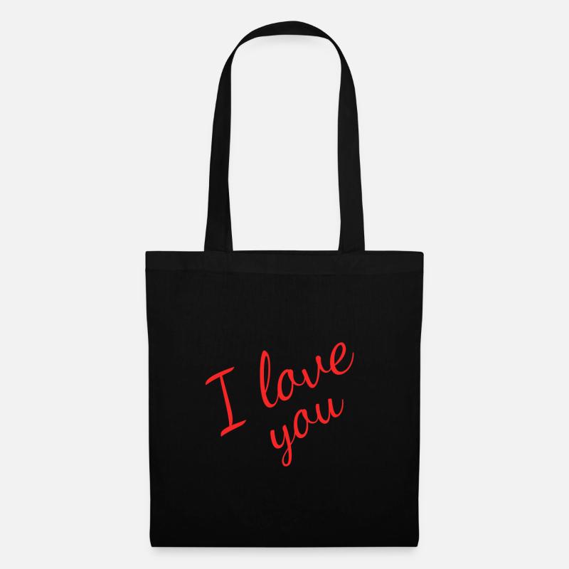 I Love You - Stoffbeutel - Schwarz