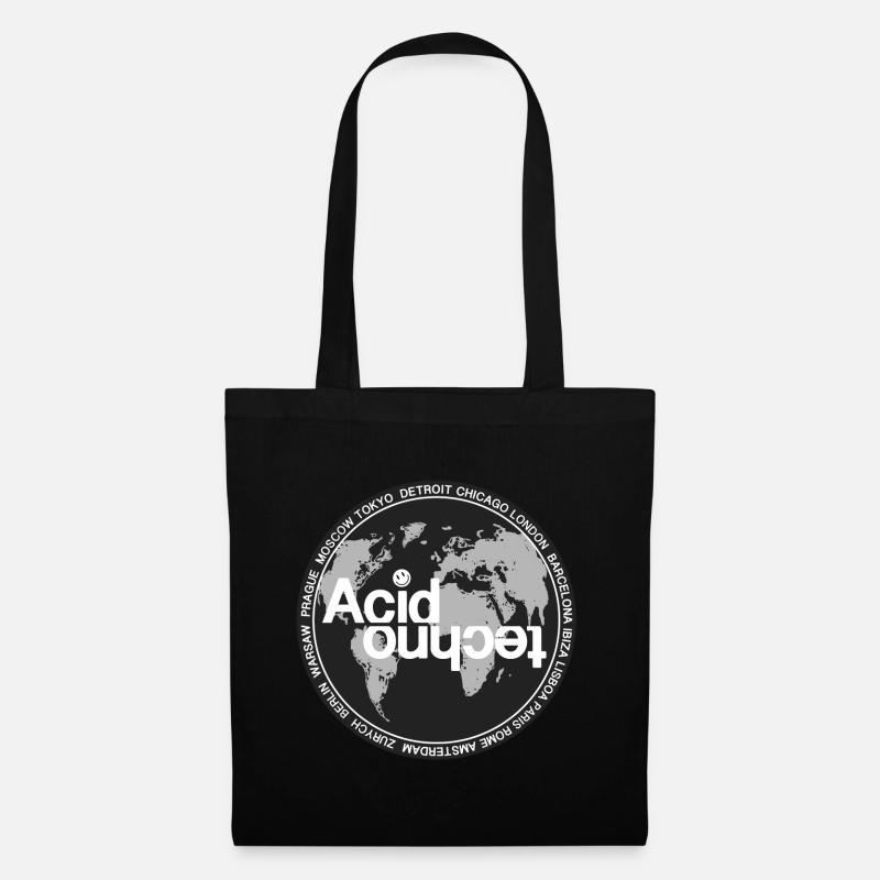 acid techno world - Tote Bag - black