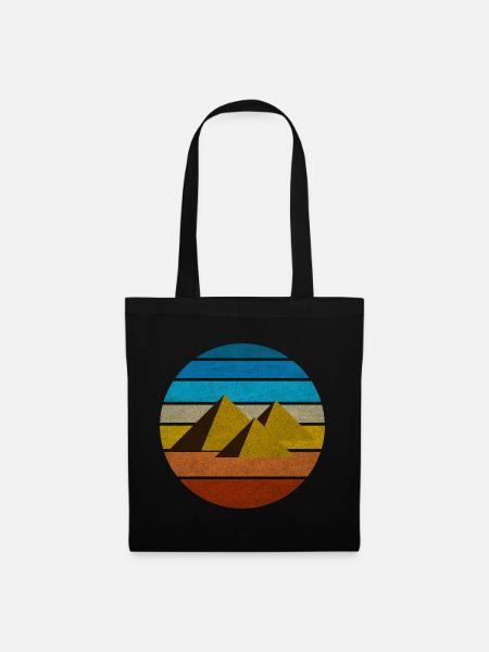 Ägypten Retro Pyramiden Vintage Geschenkidee Kairo - Stoffbeutel - Schwarz
