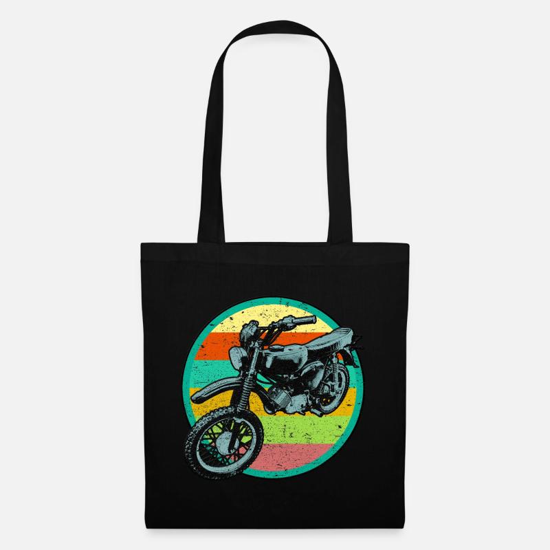 Retro Moped Relief Patch 3D used look - Stoffbeutel - Schwarz