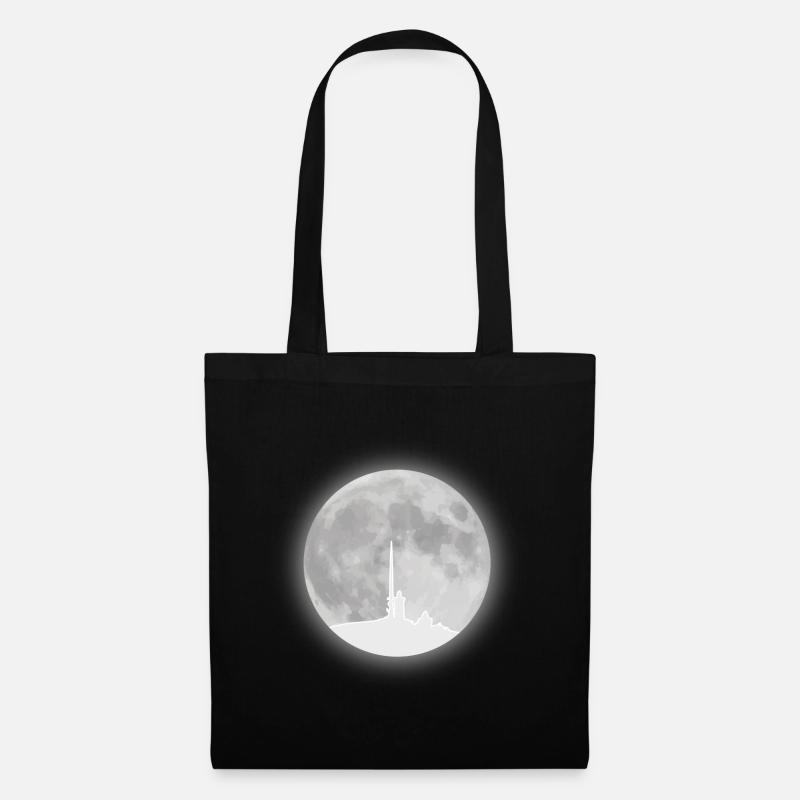 Chunk full moon resin - Tote Bag - black