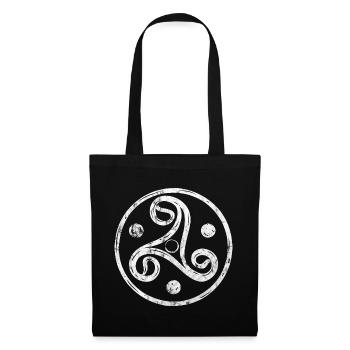 BDSM Triskele Emblem Brust kink Sub Triskelion - Stoffbeutel - Schwarz - Vorne