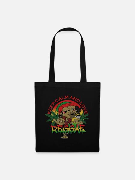 keep calm and love reggae - Stoffbeutel - Schwarz