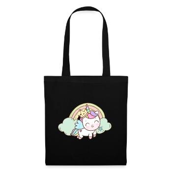 Licorne Princesse Couronne Étoiles Tige Chaussures Rose - Sac en tissu - noir - Devant