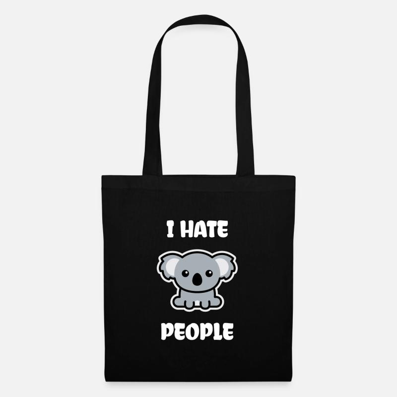 Koala Bear I Hate People - Sac en tissu - noir