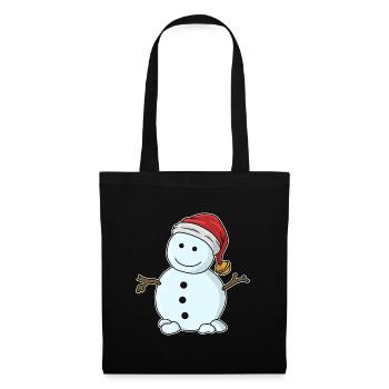 Bonhomme de neige sans nez - Sac en tissu - noir - Devant