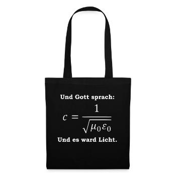 Gott sprach Lichtformel - Stoffbeutel - Schwarz - Vorne