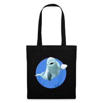 Beluga cheerful in blue circle - Tote Bag - black - Front