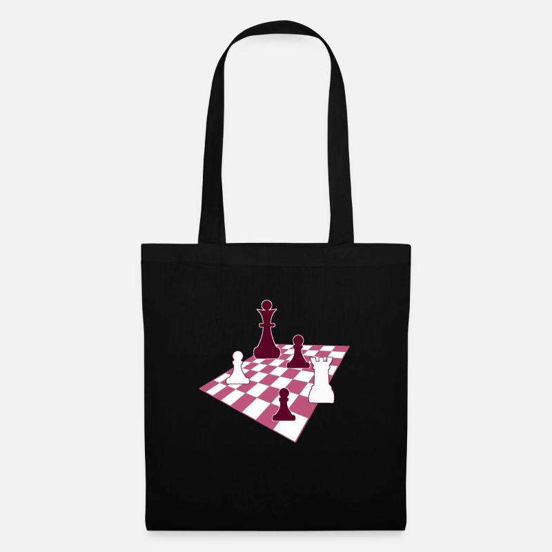 Schach, Chess - Stoffbeutel - Schwarz