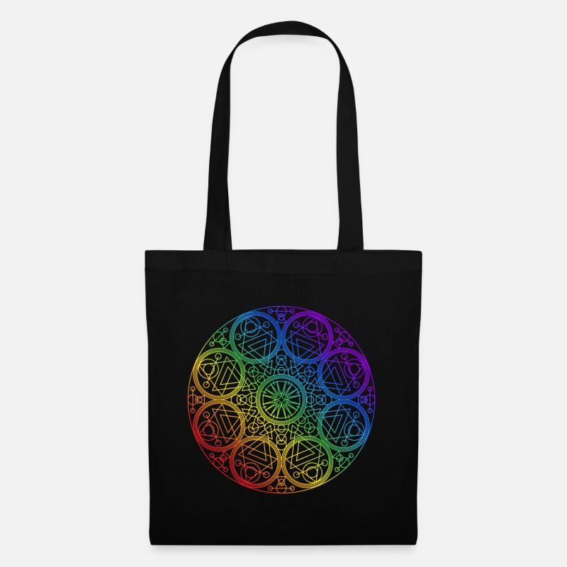 Mandala round chakra - Stoffbeutel - Schwarz