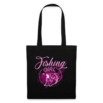 Pêcheur, pêche, pêcheur - Sac en tissu - noir - Devant