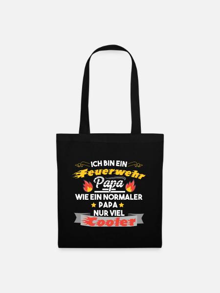 Feuerwehr Papa - Stoffbeutel - Schwarz